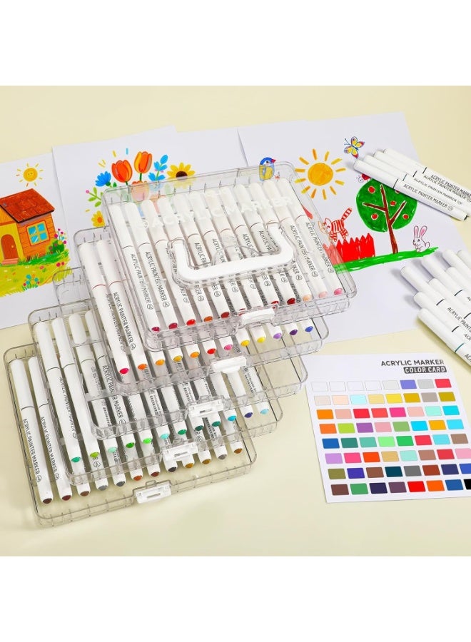 Arabest Art Automatic Ink Control Acrylic Paint Markers, 60 Colors Brush Tip Acrylic Paint Pens for Rock Painting, Ceramic,Wood, Canvas, Glass, Stone, Fabric, Card Making, Christmas Gifts for Kids & Adults - Image 1