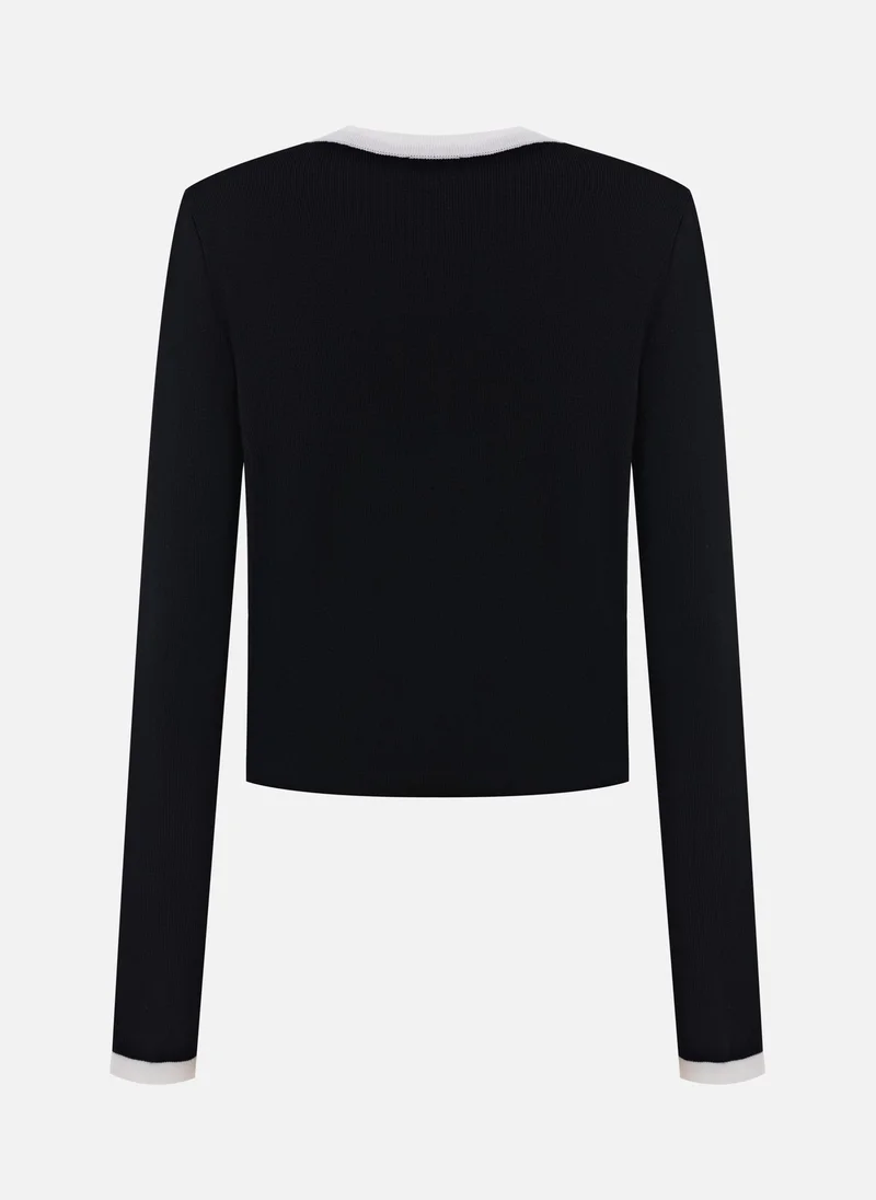 Lichi Knitted cardigan with contrasting details