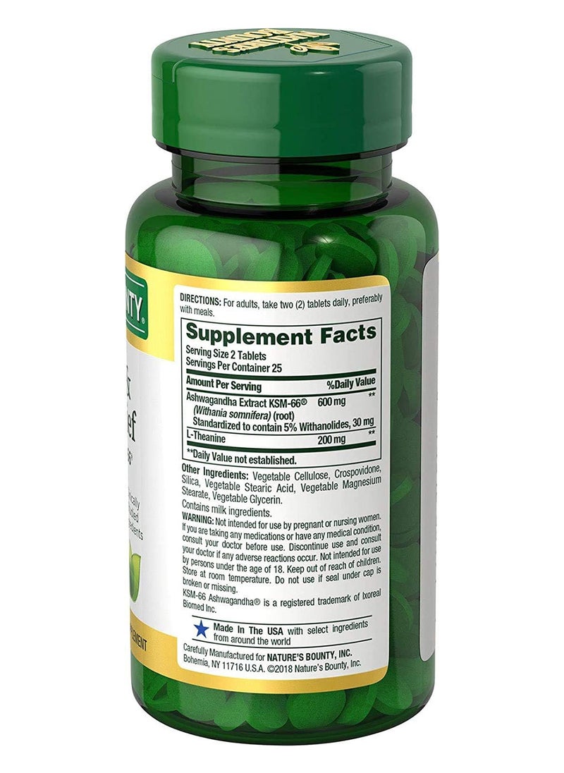NATURE'S BOUNTY Anxiety And Stress Relief Ashwagandha Ksm66 50 Tablets  - Image 3