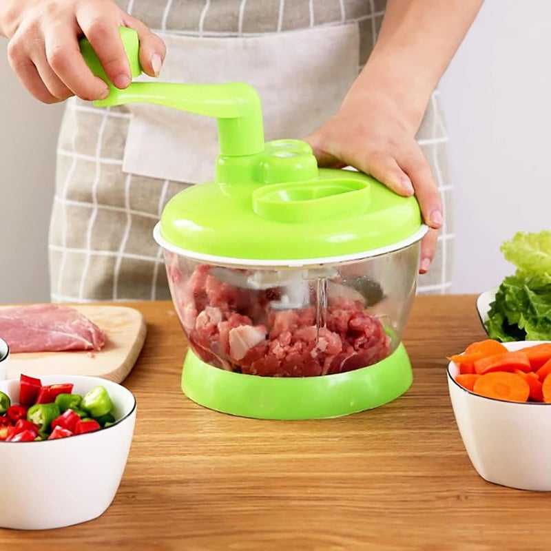 SUNGOOYUE Manual Vegetable Grinder Stainless Steel Food Grinder 16.5 X 14cm Hand Crank Chopper for Kitchen Restaurant Home Cooks Mixing Vegetables and Meat - Image 4