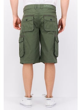 CROSSHATCH Men Brand Logo Cargo Shorts, Olive  - Image 3