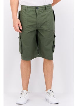CROSSHATCH Men Brand Logo Cargo Shorts, Olive  - Image 1