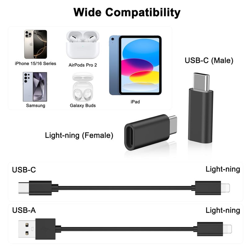 Tobfit Tobfit Lightning to USB C Adapter (2pack) - Lightning to USB C, Supports Fast Charging for iPhone 15 Pro Max, Pad, MacBook, Samsung Galaxy S24 S23 S22, Pixel - Image 3