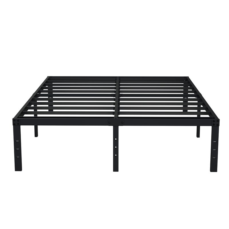 EMODA 16 Inch Platform King Bed Frame No Box Spring Needed Heavy Duty Metal Mattress Foundation with Sturdy Steel Slats Support Noise Free Easy Assembly Black
