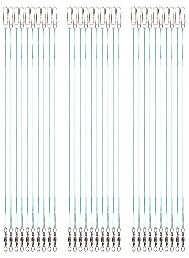 XIHIRCD مجموعة XIHIRCD من 30 قطعة من خيوط الصيد، خيط صيد من الفولاذ المقاوم للصدأ بطول 28.5 سم، ملحقات صيد لتوصيل طعوم أو خطافات معدات الصيد في المياه المالحة والعذبة (أخضر) - Image 1