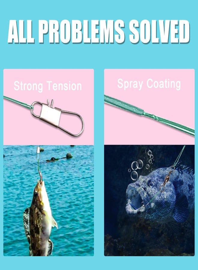 XIHIRCD مجموعة XIHIRCD من 30 قطعة من خيوط الصيد، خيط صيد من الفولاذ المقاوم للصدأ بطول 28.5 سم، ملحقات صيد لتوصيل طعوم أو خطافات معدات الصيد في المياه المالحة والعذبة (أخضر) - Image 5