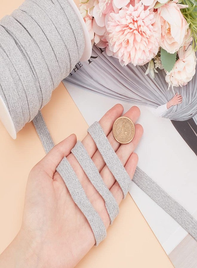 BENECREAT 27 Yards Light Grey Flat Replacement Cotton Cords, 5/8 inch Wide Hollow Soft Drawstring Draw Cord with Plastic Empty Spool, for Garment Accessories - Image 3