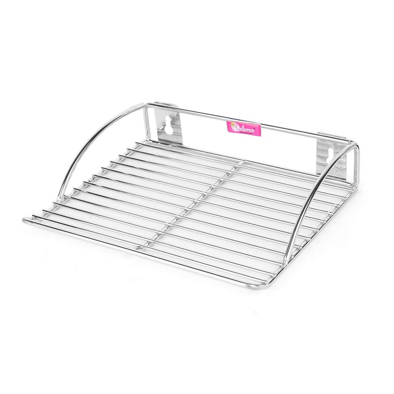Generic WallMounted Set Top Box Stand ChromePlated Steel Shelf Silver  - Image 1