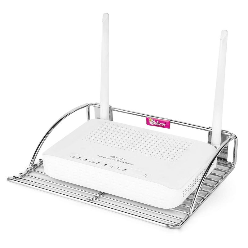 Generic WallMounted Set Top Box Stand ChromePlated Steel Shelf Silver  - Image 4