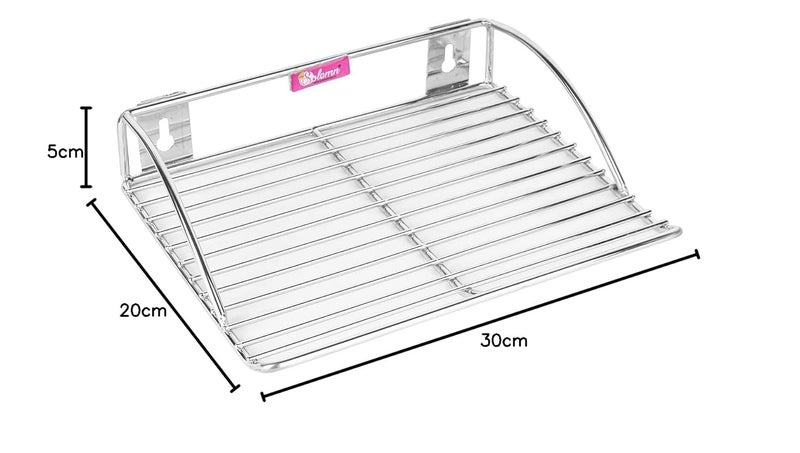 Generic WallMounted Set Top Box Stand ChromePlated Steel Shelf Silver  - Image 3