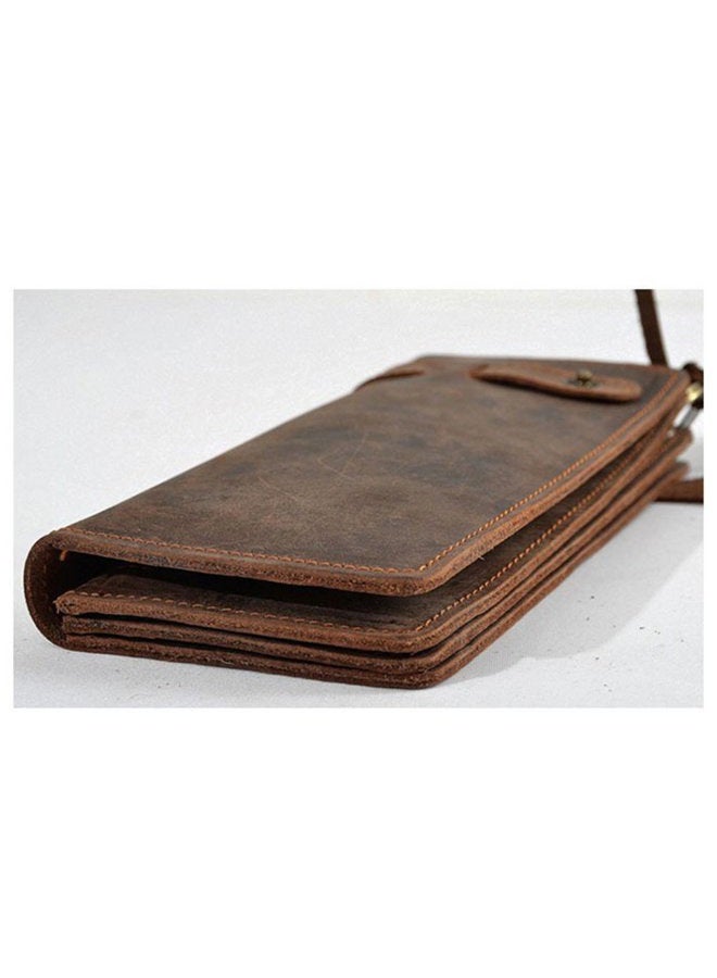 RS Vintage Men Leather Biker Long Chain Trucker Wallet Card Holder Checkbook Purse Dark Brown - Image 3