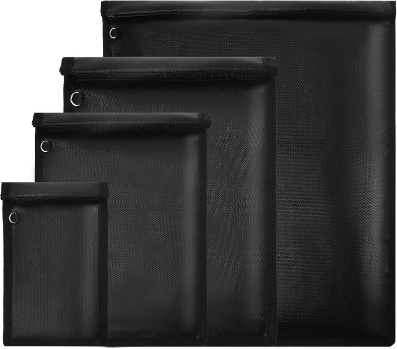 EXLIFBAG حقيبة فاراداي من (4 قطع)، قفص فاراداي لمكافحة السرقة ومكافحة التتبع، حقيبة فاراداي مقاومة للماء والحريق لأجهزة الكمبيوتر المحمولة والأجهزة اللوحية والهواتف ومفاتيح السيارات، أسود - Image 1