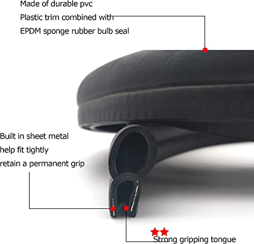 Tintvent Car Door Rubber Seal Strip with Top Bulb(10Ft), Automotive Weather Stripping Soundproofing Edge Guard Trim for Cars, Trucks, Boats, and Home Applications - Image 3