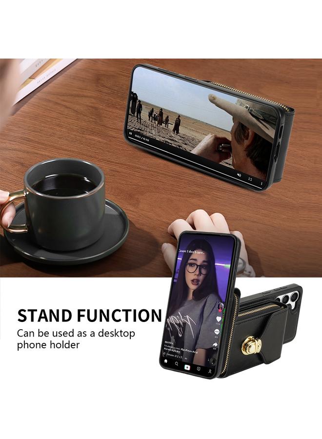 اس-توب جراب لهاتف Samsung Galaxy S21 FE 5G مزود بسحاب ومحفظة بطاقات معدنية - Image 4