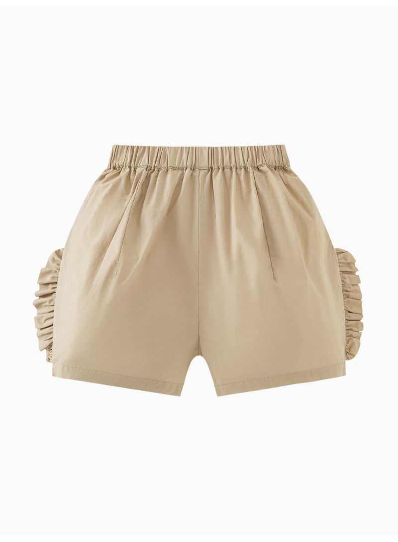 mini bala Girls Toddler Casual Elastic Waist Sweet Ruffled Shorts Soft Breathable Lightweight Comfortable Summer New Style Flowy Loose - Fitting Daily Wear Children's Fashion Shorts - Image 5