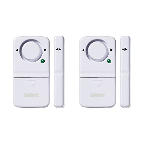 SABRE Wireless Home Security Door Window Burglar Alarm with LOUD 120 dB Siren, DIY EASY to Install, 2-Pack,white - Image 1