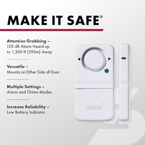 SABRE Wireless Home Security Door Window Burglar Alarm with LOUD 120 dB Siren, DIY EASY to Install, 2-Pack,white - Image 2