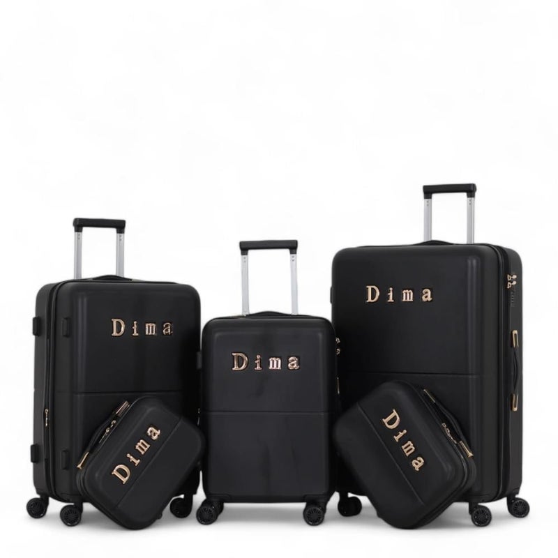 DIMA 5-piece luggage set, including 3 trolley bags and 2 makeup bags, with double covers and an expansion zipper - Image 1