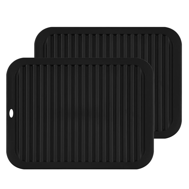 Smithcraft Smithcraft Silicone Hot Pads for Kitchen Trivets for Hot Pots and Pans MultiPurpose Trivets for Quartz Countertops Non Slip Trivet Mat Silicone Mats for Kitchen Counter Pot Holders Set 2 Black 