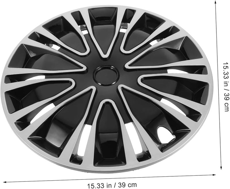 أغطية عجلات السيارة البديلة أغطية حافة العجلات أغطية مركزية مجموعة من 4 أسود - Image 3