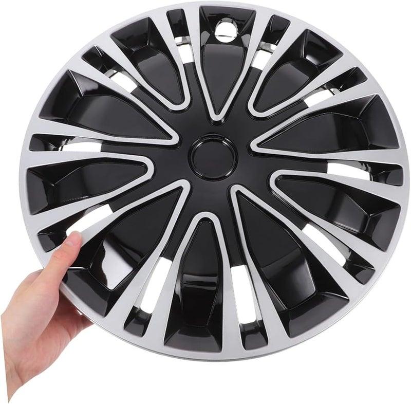 أغطية عجلات السيارة البديلة أغطية حافة العجلات أغطية مركزية مجموعة من 4 أسود - Image 5