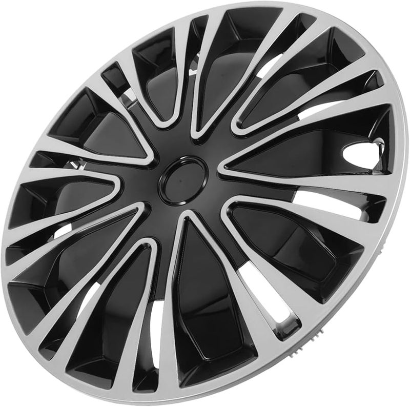 أغطية عجلات السيارة البديلة أغطية حافة العجلات أغطية مركزية مجموعة من 4 أسود - Image 2