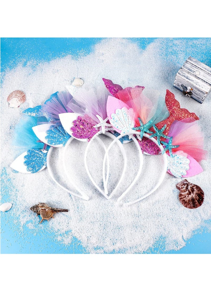 إسكدنيا Mermaid Tail Headband Hair Accessories for Birthday, Costume and Party, Supplies Women Girls, 4 Pack - Image 5