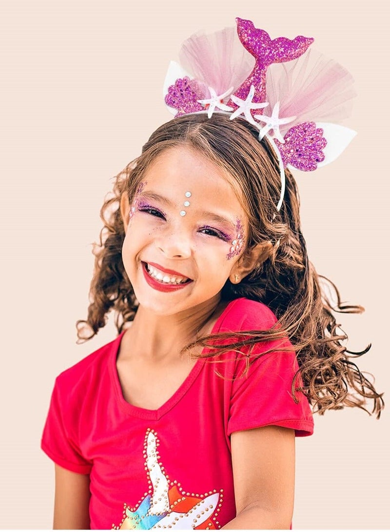 إسكدنيا Mermaid Tail Headband Hair Accessories for Birthday, Costume and Party, Supplies Women Girls, 4 Pack - Image 2