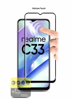 Wtech Premium E2E Tempered Glass Full Surface And Full Glue Screen Protector For Realme C33 4G 2022 Clear  - Image 5