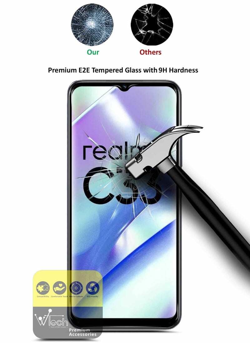 Wtech - Premium E2E Tempered Glass Full Surface And Full Glue Screen Protector For Realme C33 4G 2022 Clear - Image 1