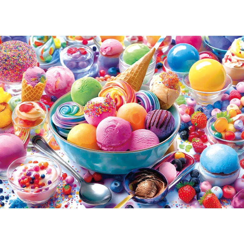 MINIWAN Ice Cream Sweets 1000 Piece Jigsaw Puzzle for Adults Vibrant Summer Dessert Adult Jigsaw Puzzles Cool Unique Letters on Back Fun Family Challenging Puzzle Gifts for Adults Senior 276x197 - Image 3