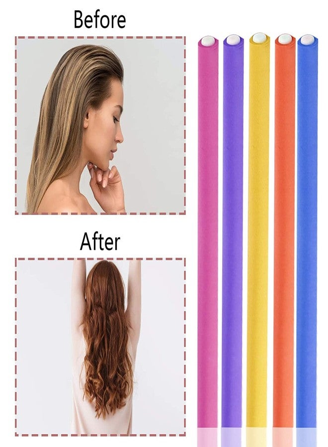 Ghelonadi Twist-Flex Rods Flexible Curl Sponge Foam Hair Rollers Curling Sticks Soft Hair Style Tools for Women and Girls Salon and Home 6 Pieces Multicolor - Image 3