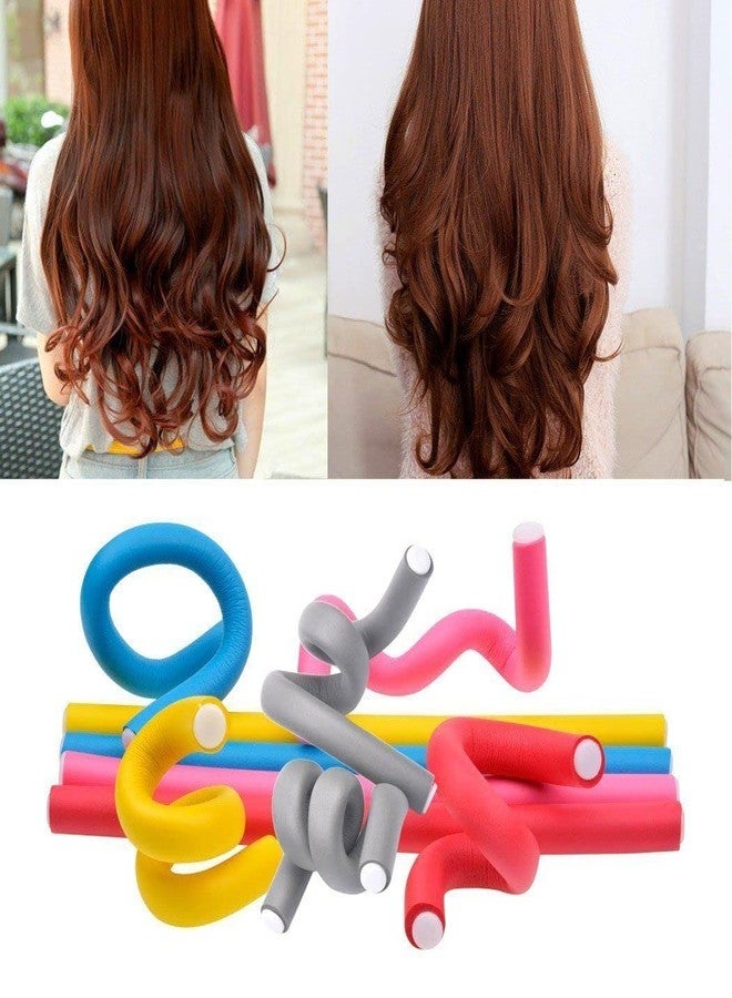 Ghelonadi Twist-Flex Rods Flexible Curl Sponge Foam Hair Rollers Curling Sticks Soft Hair Style Tools for Women and Girls Salon and Home 6 Pieces Multicolor - Image 4