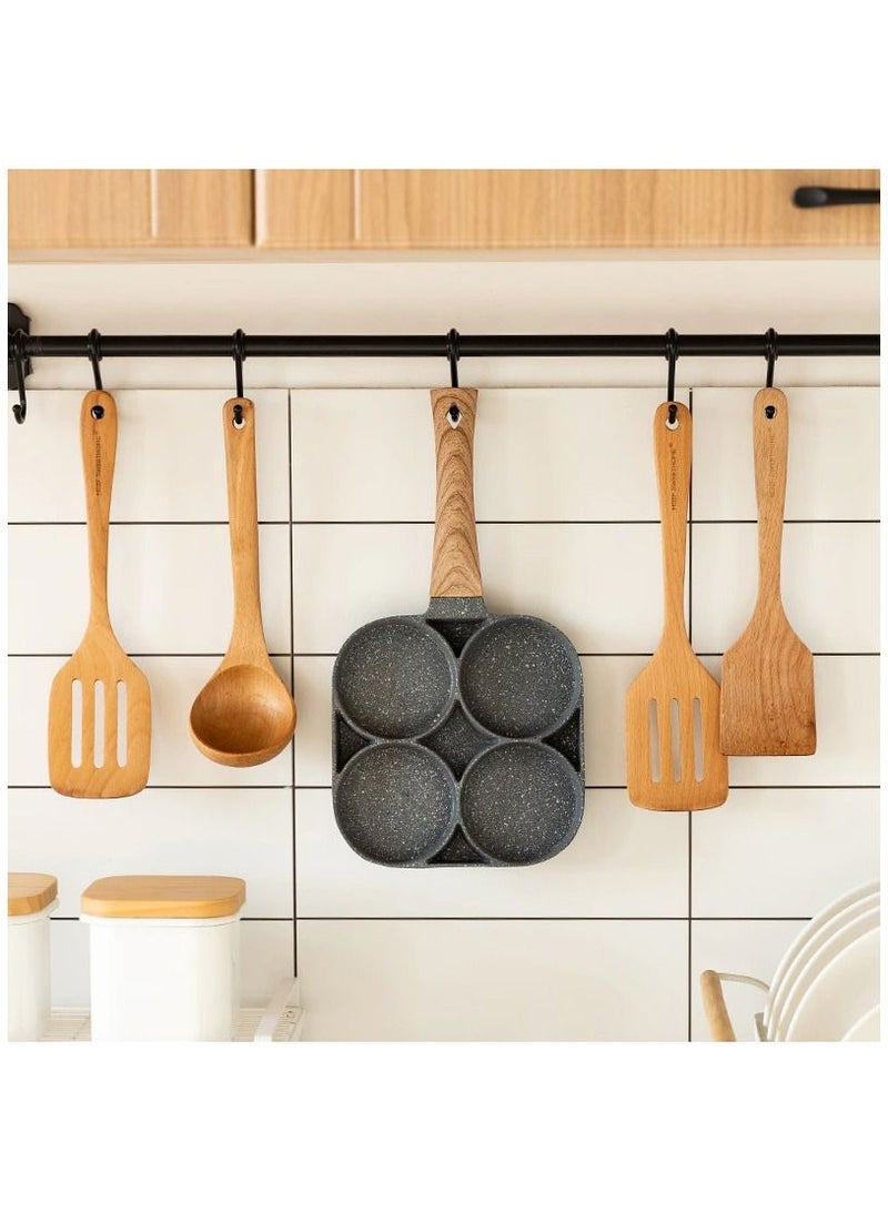Kitchen Omelette Frying Pan, 4 Hole Frying Pan, Long Handle Non-Stick Egg Fryer (General for Induction Cooker)  - Image 5