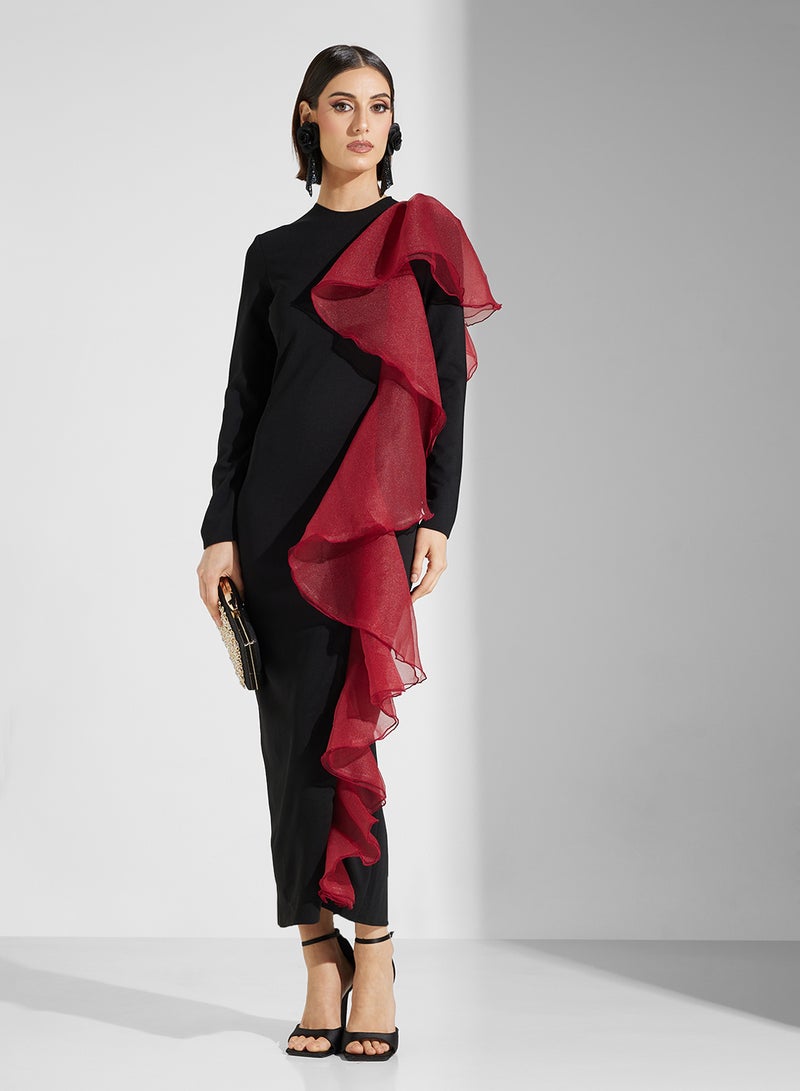 Namshi x Ruffled Evening Dress - Image 1