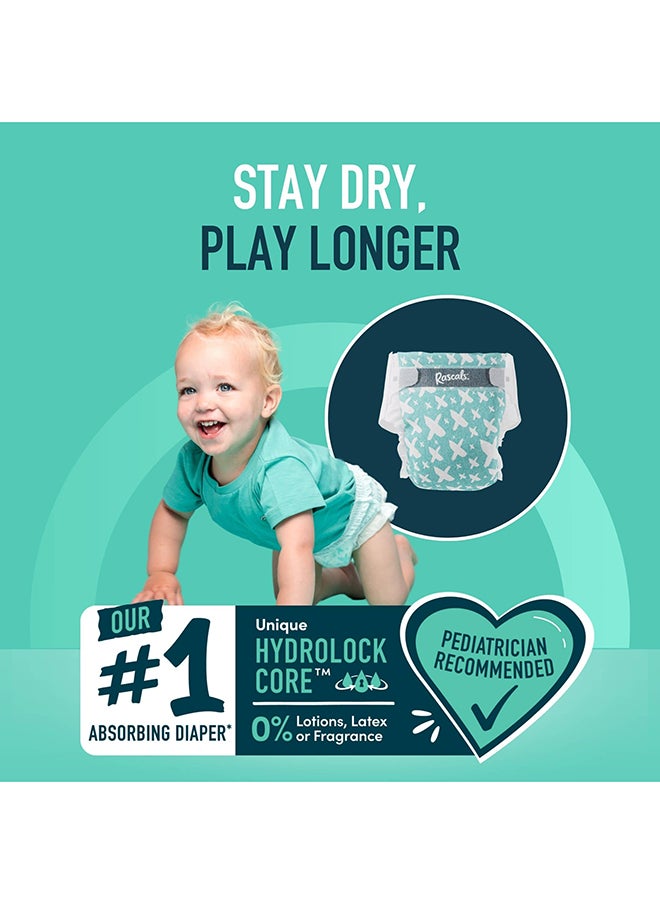 Rascals - Premium Baby Diapers  – Diaper Sizes 1 to 7, Soft Nappies with 12-Hour Leak Protection, Stretchy Waistband, and Gentle on Baby's Skin - Image 1