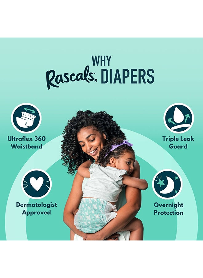 Rascals - Premium Baby Diapers  – Diaper Sizes 1 to 7, Soft Nappies with 12-Hour Leak Protection, Stretchy Waistband, and Gentle on Baby's Skin - Image 1
