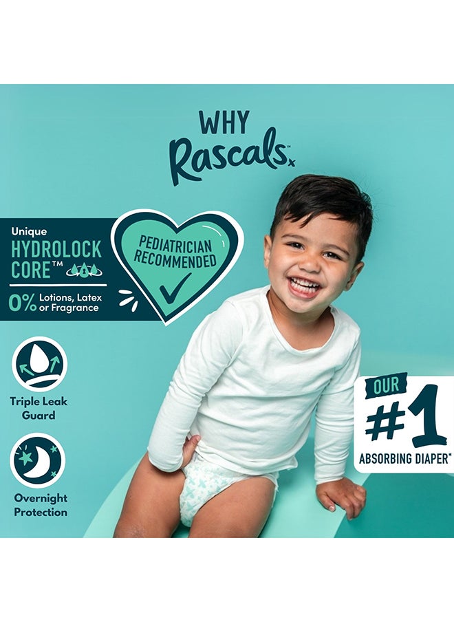 Rascals - Premium Baby Diapers  – Diaper Sizes 1 to 7, Soft Nappies with 12-Hour Leak Protection, Stretchy Waistband, and Gentle on Baby's Skin - Image 1