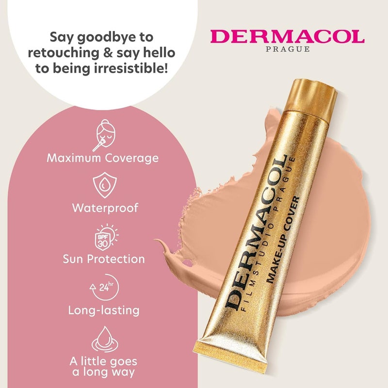 Dermacol - Full Coverage Foundation, Liquid Makeup Matte Foundation with SPF 30, Waterproof Foundation for Oily Skin, Acne, & Under Eye Bags, Long-Lasting Makeup Products, 30g, Shade 212 - Image 3