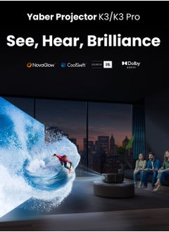 Yaber Yaber Smart Projector, 1600 ANSI with Dual JBL Speakers 15W, with Bulit in Android TV, Auto Focus  and Auto keystone correction, support Alexa and NFC  - Image 3