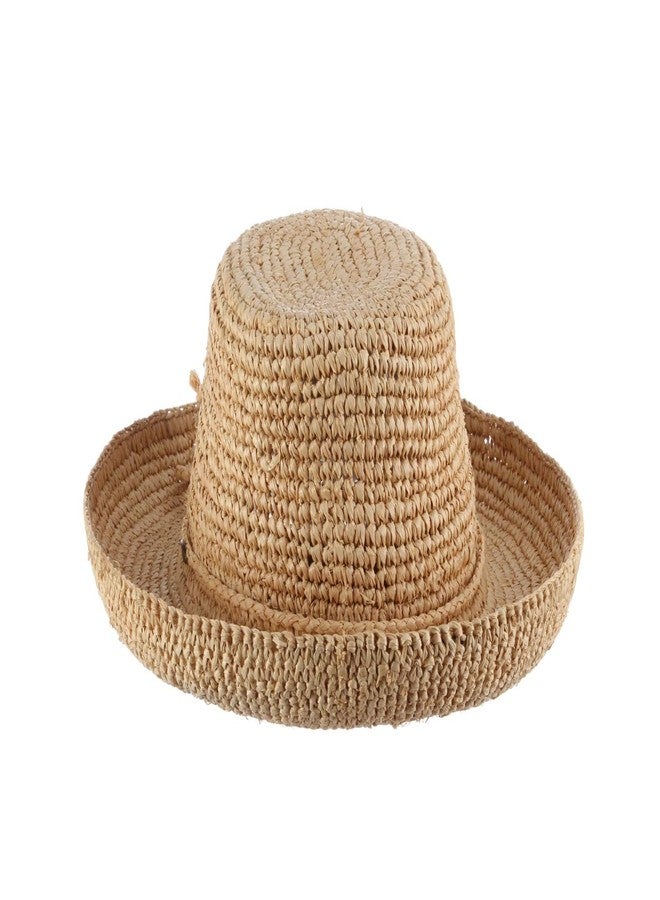 Scala Women's Crocheted Raffia Hat with Drawstring, Natural, One Size - Image 4