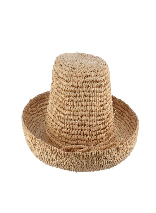 Scala Women's Crocheted Raffia Hat with Drawstring, Natural, One Size - Image 1