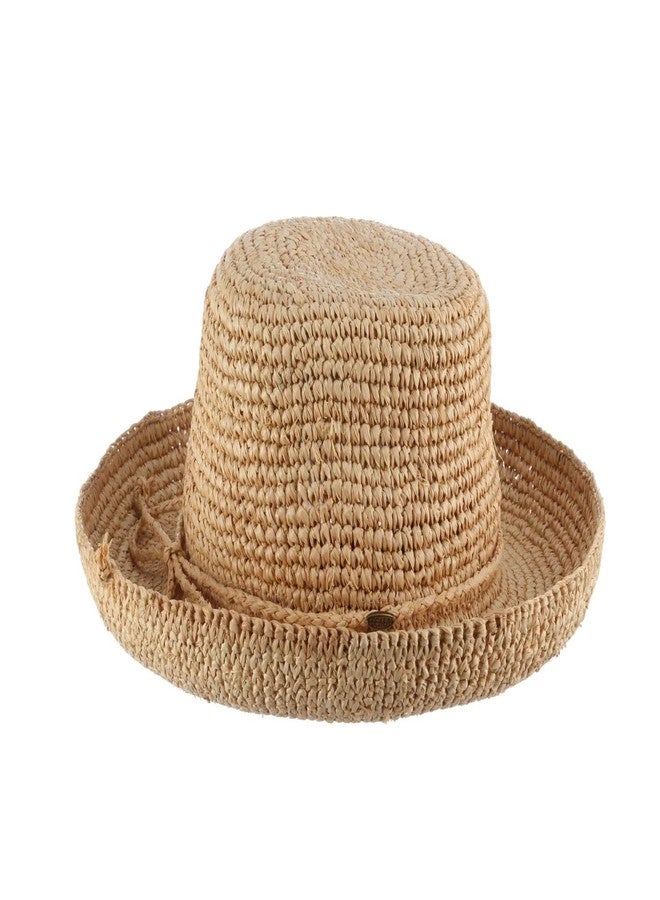 Scala Women's Crocheted Raffia Hat with Drawstring, Natural, One Size - Image 2