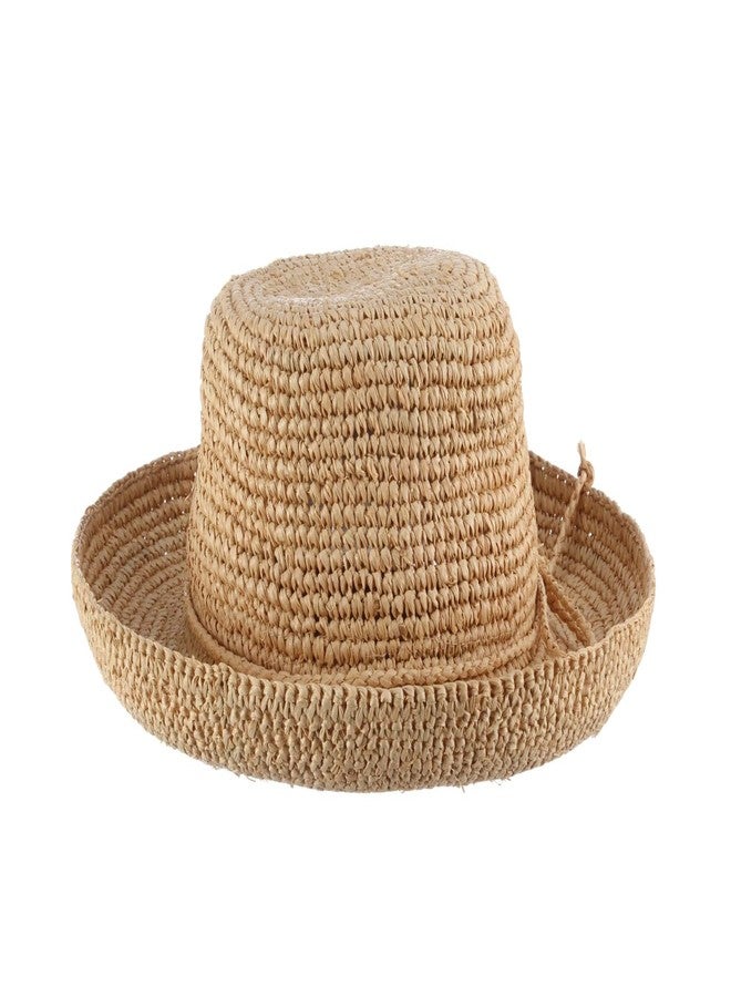 Scala Women's Crocheted Raffia Hat with Drawstring, Natural, One Size - Image 3