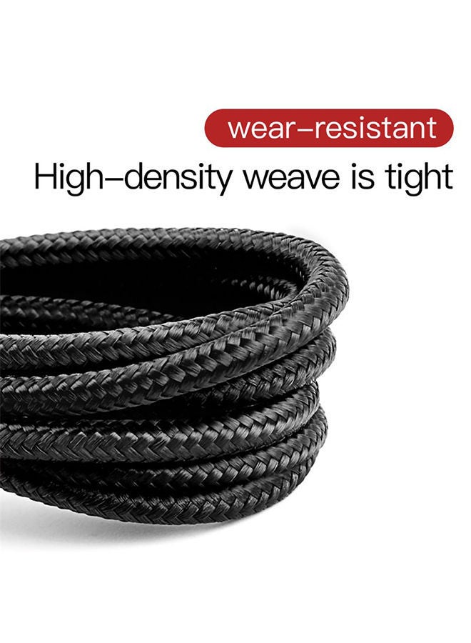 NIBEMINENT USB to Lightning Charging Cable Cafule Nylon Braided High-Density Quick Charge Compatible for iPhone 13 12 11 Pro Max Mini XS X 8 7 6 5 SE iPad (3 Meter) Gold/Black - Image 3