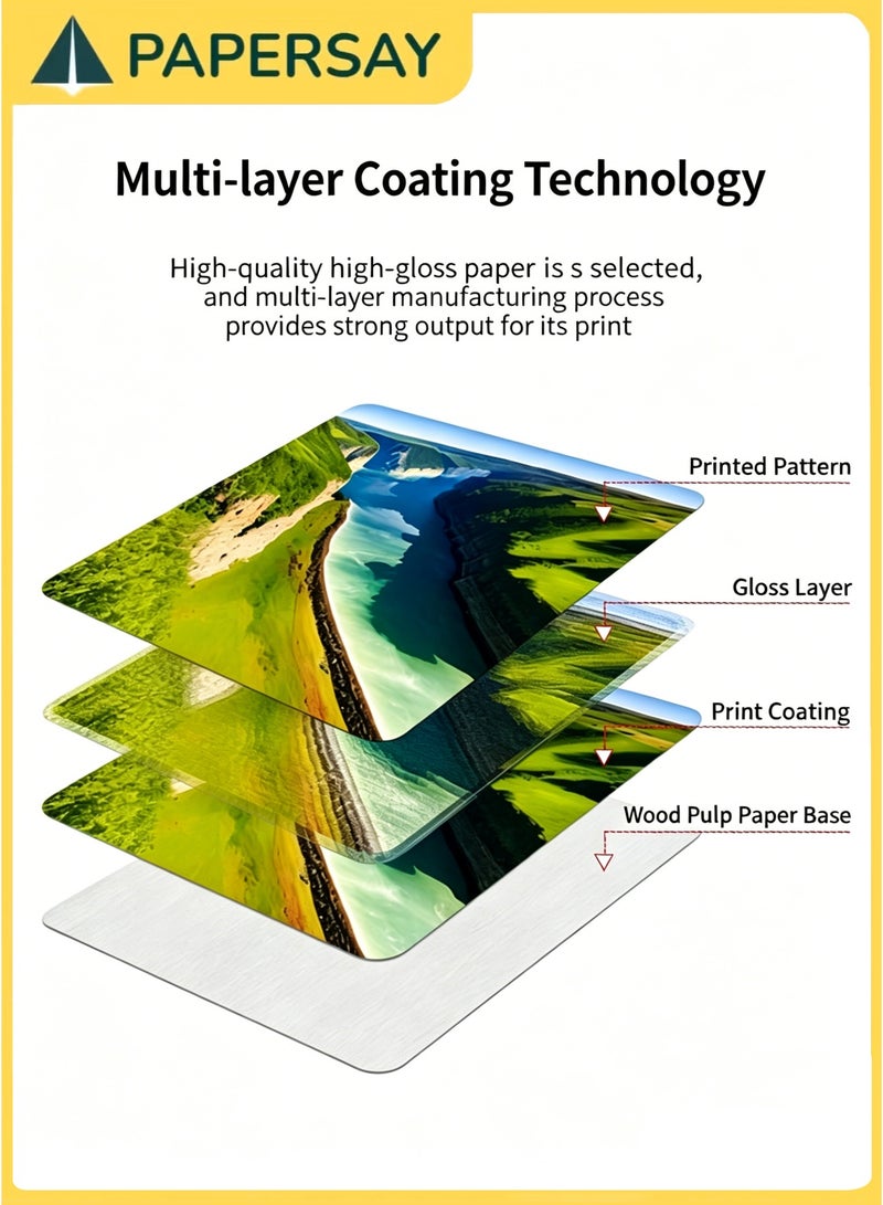 PAPERSAY 100 Sheets 4"x 6" 4R High Glossy Photographic Paper,Waterproof Premium Photo Paper,Waterproof Embossed Card Paper,Inkjet Picture Paper,180gsm Suitable for Most Printers,Wide Applications - Image 3