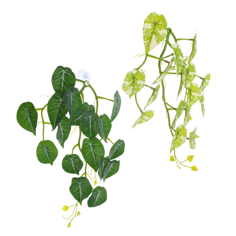 🌱 ديكور حوض زواحف نباتات صناعية واقعية لتحسين موئل السحالي - Image 3