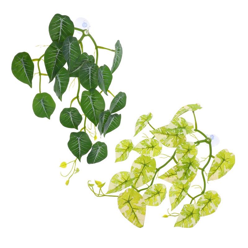 🌱 ديكور حوض زواحف نباتات صناعية واقعية لتحسين موئل السحالي - Image 4