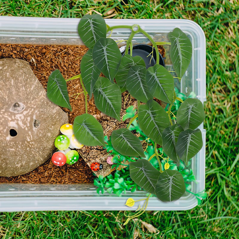 🌱 ديكور حوض زواحف نباتات صناعية واقعية لتحسين موئل السحالي - Image 5