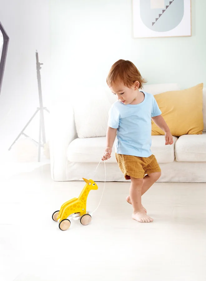 Hape Giraffe Pull-Along Wooden Toy For Toddlers | Moving Head & Feet With Smooth Wheels | Encourages Walking, Fine Motor Skills & Active Play | Colorful Design, Durable, Ages 12+ Months